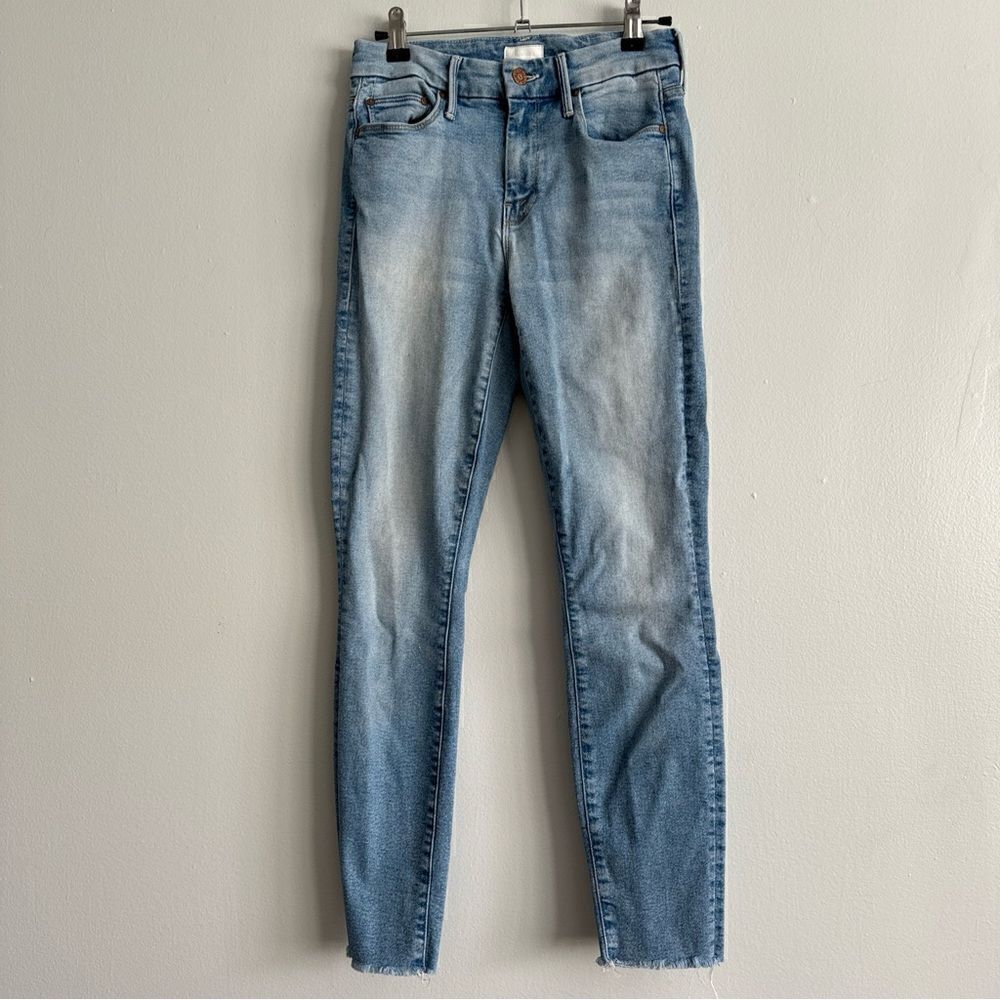 MOTHER Jeans Size 25 Skinny Ankle Fray Light Wash